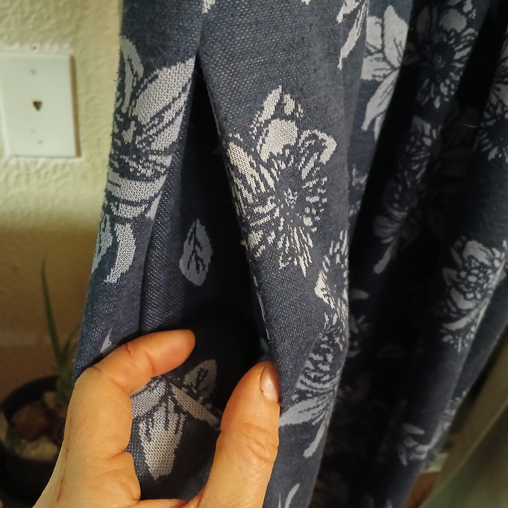 LuLaRoe Blue Floral Midi A-Line Dress With Pockets - Picture 3 of 5